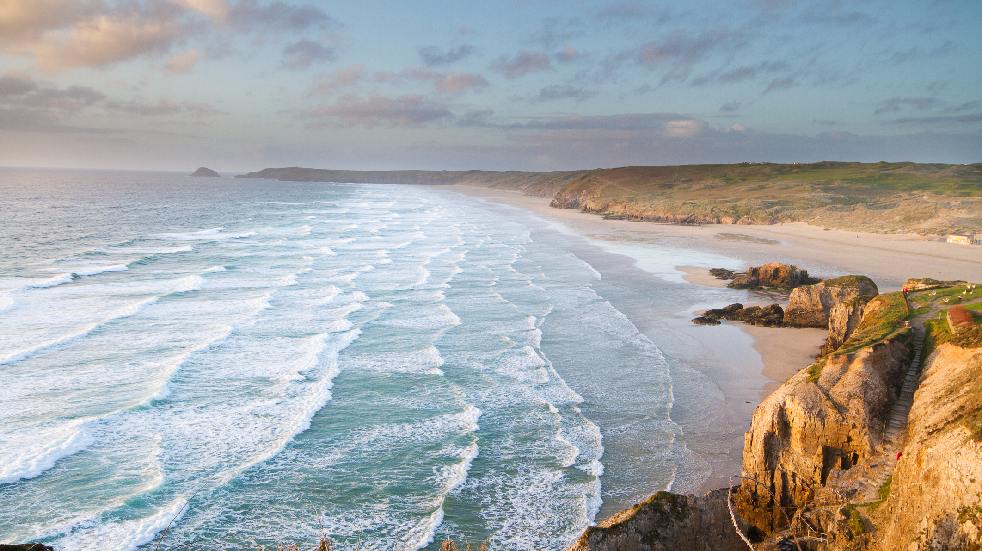 Perranporth beach cornwall